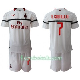 Camisolas de Futebol AC Milan S.Castillejo 7 Criança Equipamento Alternativa 2018/19 Manga Curta